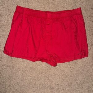 PINK Victoria's Secret Red Pajama Shorts